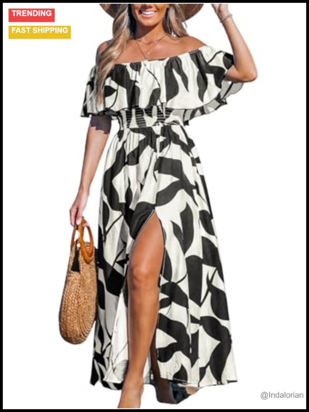 Womens Ruffle Floral Maxi Dress Off Shoulder Backless Beach Vacation